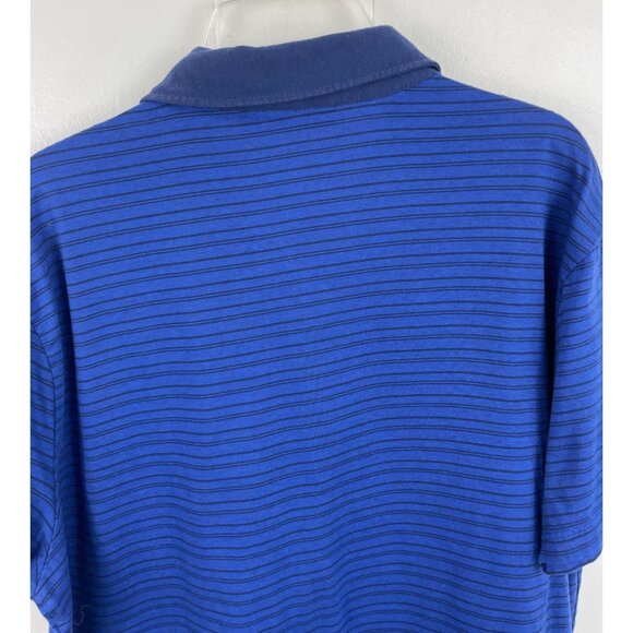 Apt. 9 Mens Size Large Blue/Black Striped Short Sleeve Polo Shirt - Picture 4 of 7